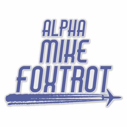 アルファマイクおもしろいフォクストロットパイロットことわざ シール (正面)