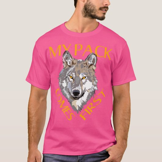 アルファマイパック最初の狼Wolfisms狼ウルフヘッド Tシャツ (正面)