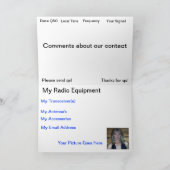 アルファユニフォームによって折られるQSLカード サンキューカード (内部)