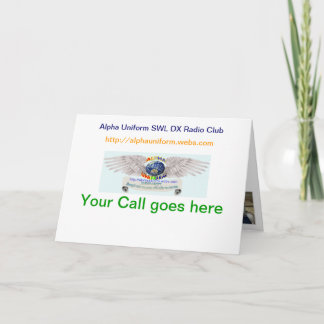 アルファユニフォームによって折られるQSLカード サンキューカード
