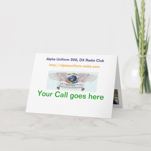 アルファユニフォームによって折られるQSLカード サンキューカード (正面)