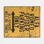 アルファロメオスパイダーパーキングのみ フリースブランケット (正面(横))