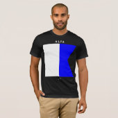 アルファ信号旗モールス符号海事デザイン Tシャツ (正面フル)