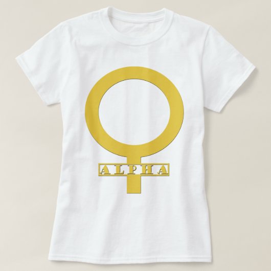 アルファ女性のティー Tシャツ (デザイン正面)
