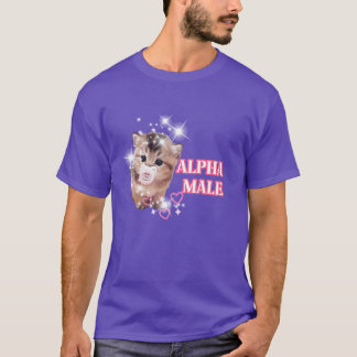 アルファ男性のかわいい子猫のミーム少年 Tシャツ