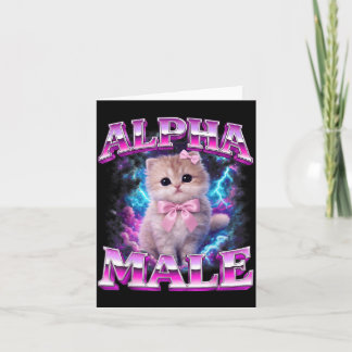アルファ男性の猫 子猫 笑える猫好き 男性用 カード