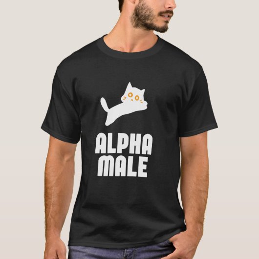 アルファ男性 おもしろ キティ メメ 猫好き スイート Tシャツ (正面)