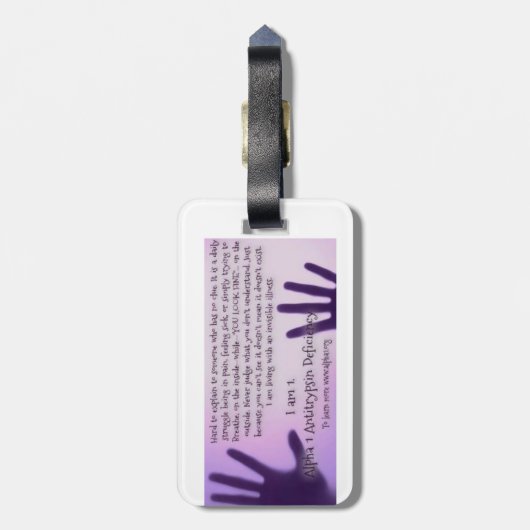 アルファ1つのantitrypsinの不足のラベル ラゲッジタグ (裏面縦)