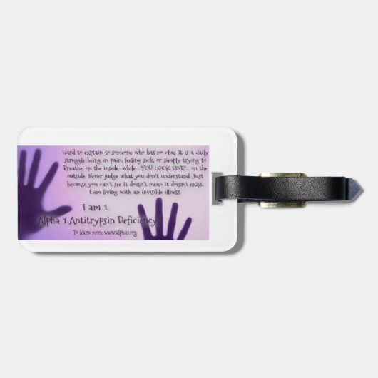 アルファ1つのantitrypsinの不足のラベル ラゲッジタグ (裏面横)
