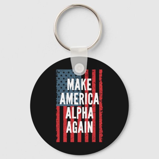アルファ・アメリカを再び偉大に独立記念日 キーホルダー (正面)