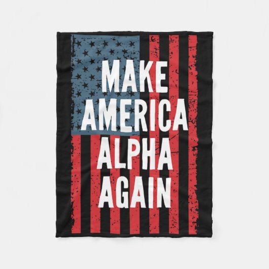 アルファ・アメリカを再び偉大に第四独立記念日 フリースブランケット (正面)