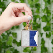 アルファ/アルファ水色海航海の上信号 キーホルダー (手)