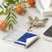 アルファ/アルファ航海の信号フラグ+お名前 キーホルダー (側面)