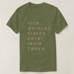 アルファ、ウィスキー、山脈、ホテル、インドのタンゴ Tシャツ