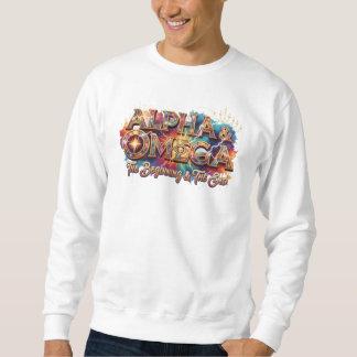 アルファ&オメガ - キリスト教のタイポグラフィアートTシャツ スウェットシャツ