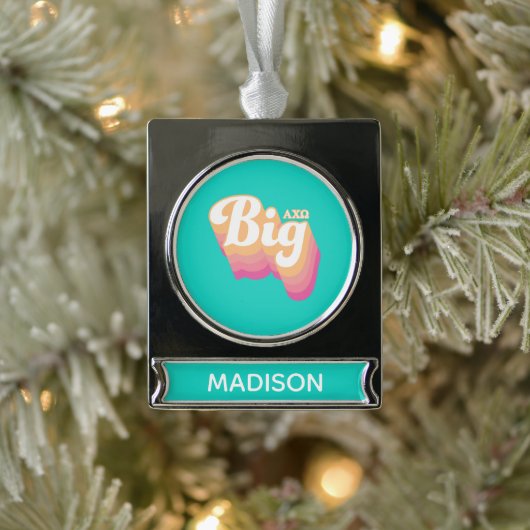 アルファ·カイ·オメガ|ビッグ シルバープレートバナーオーナメント (ツリー)