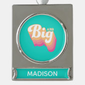 アルファ·カイ·オメガ|ビッグ シルバープレートバナーオーナメント (正面)