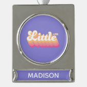 アルファ·カイ·オメガ|リトル シルバープレートバナーオーナメント (正面)