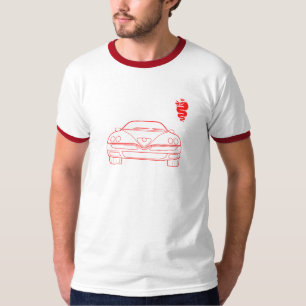 アルファ・ロメオ916 GTVのくもの輪郭の前部 Tシャツ
