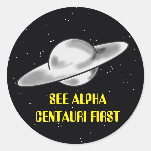 アルファCENTAURI飛んでいるソーサー旅行 ラウンドシール (正面)