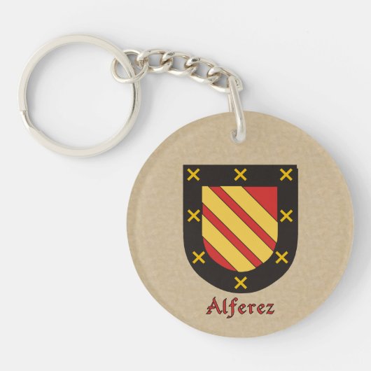 アルフェレス歴史盾とメキシコ国旗 キーホルダー (正面)