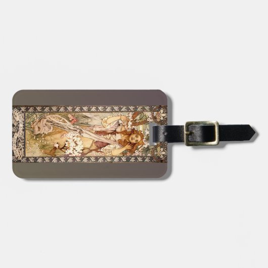 アルフォンスミュシャのマウデ・アダムスをダルクのジョアンとして ラゲッジタグ (正面横)