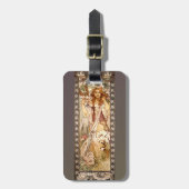 アルフォンスミュシャのマウデ・アダムスをダルクのジョアンとして ラゲッジタグ (正面縦)