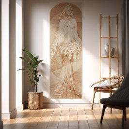 アルフォンスミュシャの「エヴォケーション」女性スケッチ1897 ポスター