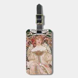 アルフォンスミュシャのF.シャンペノワインプリメウルエディテュール ラゲッジタグ