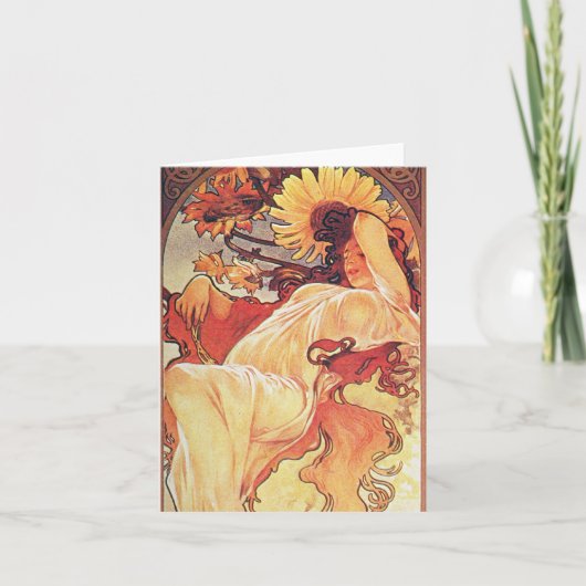 アルフォンスミュシャひまわり カード (正面)