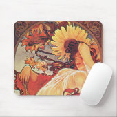アルフォンスミュシャひまわり マウスパッド (マウス)