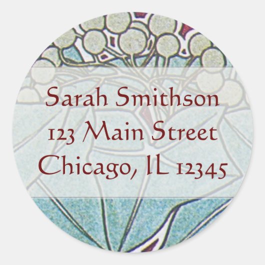 アルフォンスミュシャアイビーアールヌーボー住所 シール (正面)