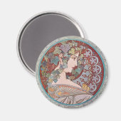 アルフォンスミュシャアイビーアールヌーボー冷蔵庫用マグネット マグネット (正面/裏面)