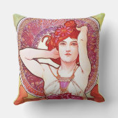 アルフォンスミュシャアメジストフローラヴィンテージアールヌーボー クッション (裏面)