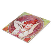 アルフォンスミュシャアメジストフローラヴィンテージアールヌーボー タイル (側面)