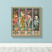 アルフォンスミュシャアート，アールヌーボー,ヴィンテージ，女性，be キャンバスプリント (インサイチュ (ウッドフロア))