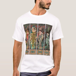 アルフォンスミュシャアート,アールヌーボー,ヴィンテージ,女性 Tシャツ