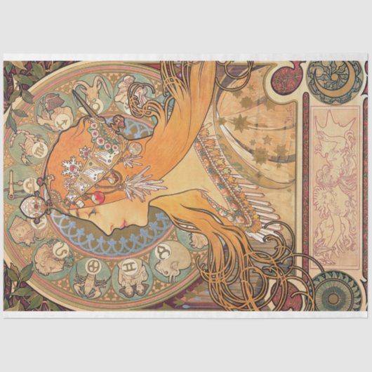 アルフォンスミュシャアールデコアールヌーボーデクページ 薄葉紙 (正面)