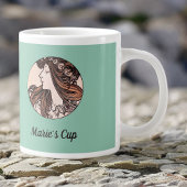 アルフォンスミュシャアールヌーボーウィメンズウィズウィズフラワーズ ジャンボコーヒーマグカップ