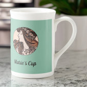 アルフォンスミュシャアールヌーボーウィメンズウィズウィズフラワーズ ボーンチャイナマグカップ