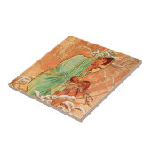 アルフォンスミュシャアールヌーボーウィンター タイル (側面)