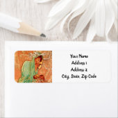 アルフォンスミュシャアールヌーボーウィンター ラベル (インサイチュ)