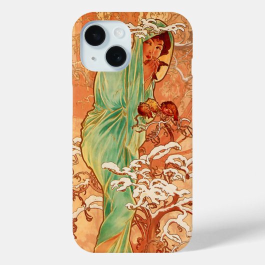 アルフォンスミュシャアールヌーボーウィンター Case-Mate iPhoneケース (裏面)