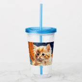 アルフォンスミュシャアールヌーボーオレンジキャット アクリルタンブラー (正面)