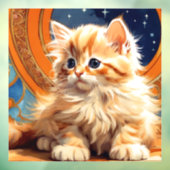 アルフォンスミュシャアールヌーボーオレンジキャット ウィンドウサイン (シート3)