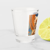 アルフォンスミュシャアールヌーボーオレンジキャット ショットグラス (左)