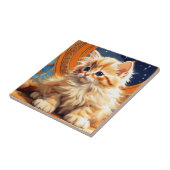 アルフォンスミュシャアールヌーボーオレンジキャット タイル (側面)