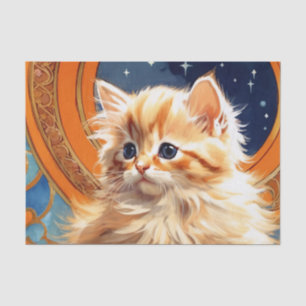 アルフォンスミュシャアールヌーボーオレンジキャット 薄葉紙