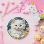 アルフォンスミュシャアールヌーボーキッテン ペーパープレート (パーティー)