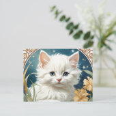 アルフォンスミュシャアールヌーボーキッテン ポストカード (スタンド正面)